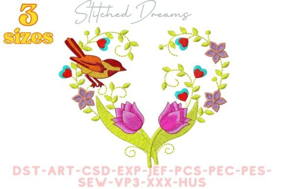 Bird and Flowers Embroidery