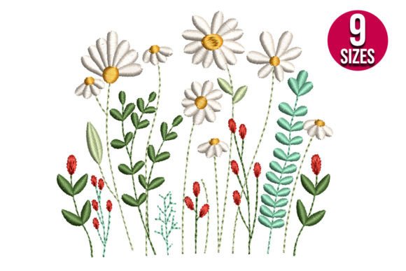 Dainty Wildflowers: A Delicate Embroidery Design
