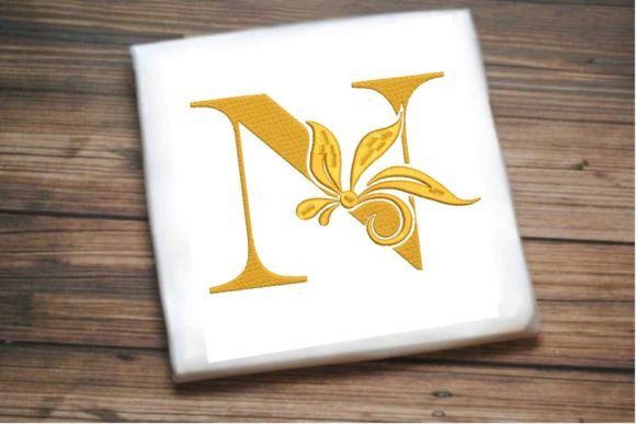 Elegant Floral Alphabet Letter N
