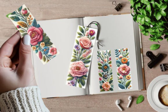 Embroidery Crochet Floral Bookmark