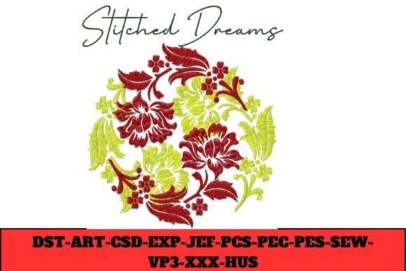 Floral Circle Embroidery Design