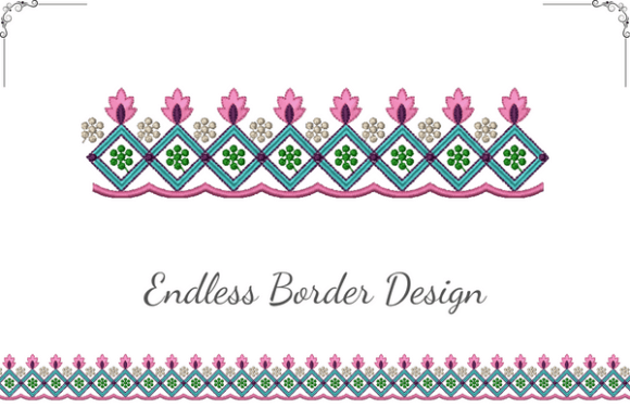 Floral Geometric Border