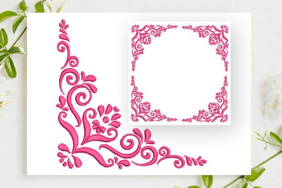 Floral Ornament Corner Border