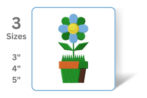 Flower in Pot: A Versatile Embroidery Design