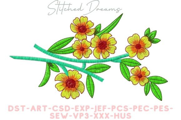 Vibrant Flowers Embroidery Design