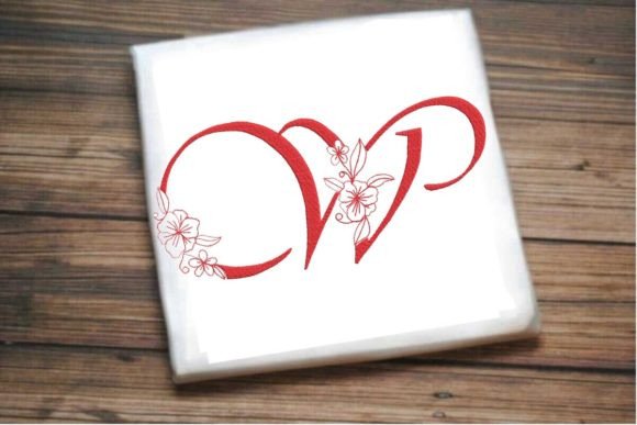 W Floral Monogram Letter